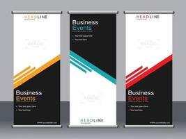 Business banner roll up set standee banner template. vector