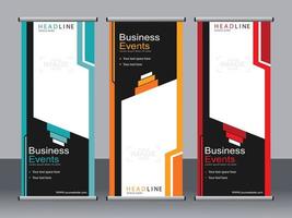 Business banner roll up set standee banner template. vector