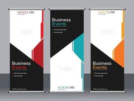 Business banner roll up set standee banner template. vector