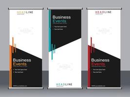 Business banner roll up set standee banner template. vector