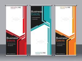 Business banner roll up set standee banner template. vector