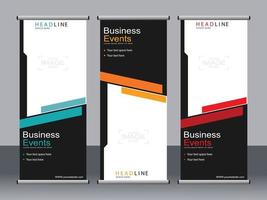 Business banner roll up set standee banner template. vector