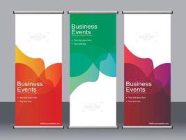 Business banner roll up set standee banner template. vector