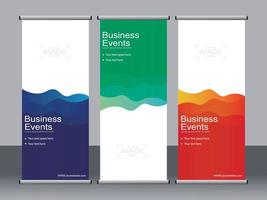 Business banner roll up set standee banner template. vector