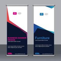 Business banner roll up set standee banner template. vector