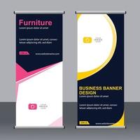 Business banner roll up set standee banner template. vector