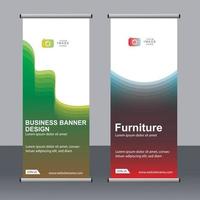 Business banner roll up set standee banner template. vector