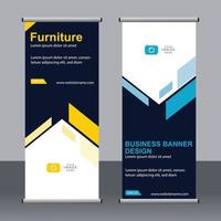 Business banner roll up set standee banner template. vector