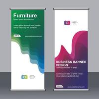 Business banner roll up set standee banner template. vector