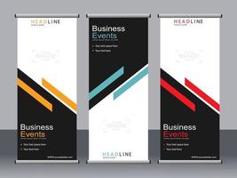 Business banner roll up set standee banner template. vector