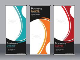 Business banner roll up set standee banner template. vector