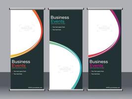 Business banner roll up set standee banner template. vector