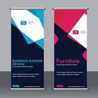 Business banner roll up set standee banner template. vector