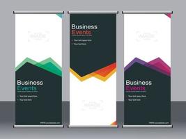 Business banner roll up set standee banner template. vector