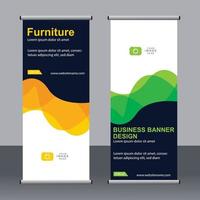 Business banner roll up set standee banner template. vector