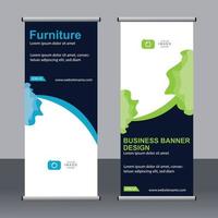 Business banner roll up set standee banner template. vector