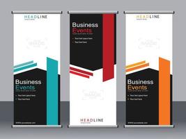 Business banner roll up set standee banner template. vector