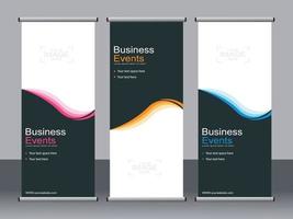 banner de negocios roll up set plantilla de banner standee. vector