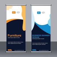 Business banner roll up set standee banner template. vector