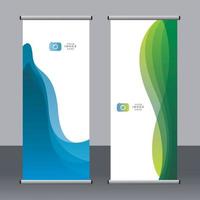 Business banner roll up set standee banner template. vector