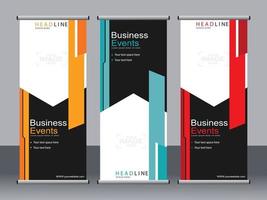 Business banner roll up set standee banner template. vector