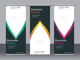 Business banner roll up set standee banner template. vector