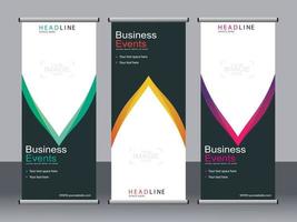 Business banner roll up set standee banner template. vector