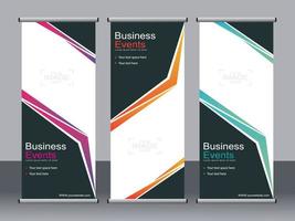 Business banner roll up set standee banner template. vector