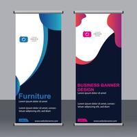 Business banner roll up set standee banner template. vector