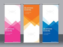 banner de negocios roll up set plantilla de banner standee. vector