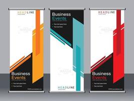 Business banner roll up set standee banner template. vector