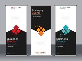 Business banner roll up set standee banner template. vector