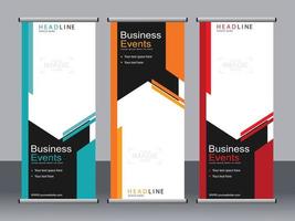 banner de negocios roll up set plantilla de banner standee. vector