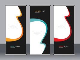 Business banner roll up set standee banner template. vector