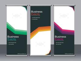 Business banner roll up set standee banner template. vector