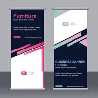 Business banner roll up set standee banner template. vector