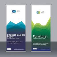 Business banner roll up set standee banner template. vector