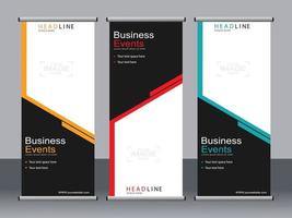 Business banner roll up set standee banner template. vector