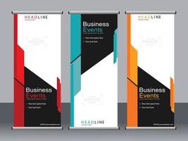 Business banner roll up set standee banner template. vector