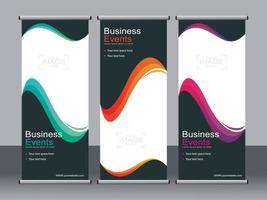 Business banner roll up set standee banner template. vector