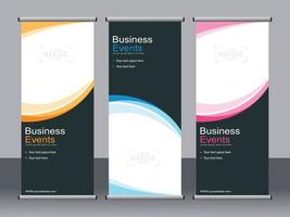 Business banner roll up set standee banner template. vector