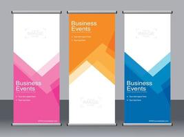 banner de negocios roll up set plantilla de banner standee. vector