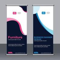 Business banner roll up set standee banner template. vector