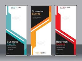 Business banner roll up set standee banner template. vector