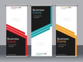 Business banner roll up set standee banner template. vector