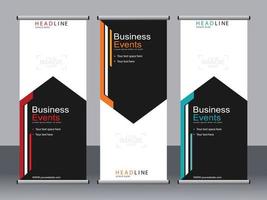 Business banner roll up set standee banner template. vector