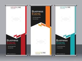 Business banner roll up set standee banner template. vector