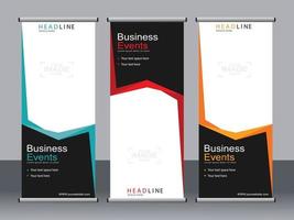 Business banner roll up set standee banner template. vector