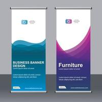 Business banner roll up set standee banner template. vector