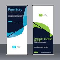 Business banner roll up set standee banner template. vector